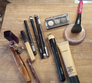 Benutztes Makeup